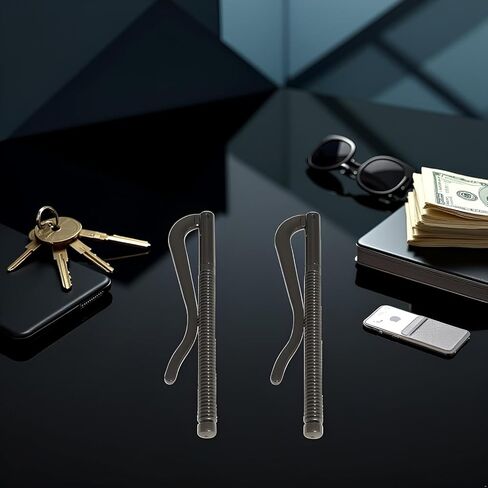 2Pcs Black Spring Money Clips Metal Bifold Money Clip Bar Wallet Replace Parts Spring Clamp Cash Holder(70mm) in Kuwait