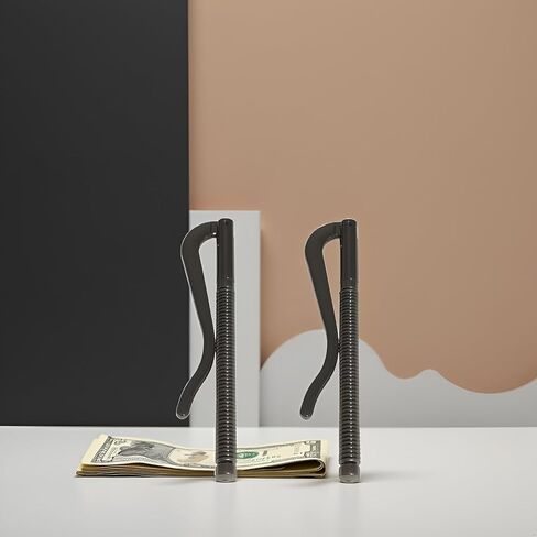 2Pcs Black Spring Money Clips Metal Bifold Money Clip Bar Wallet Replace Parts Spring Clamp Cash Holder(70mm) in Kuwait