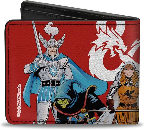 Buckle-Down Dungeons & Dragons Wallet, Bifold, Dungeons and Dragons Action Figure Group and Ampersand Red, Vegan Leather in Saudi Arabia
