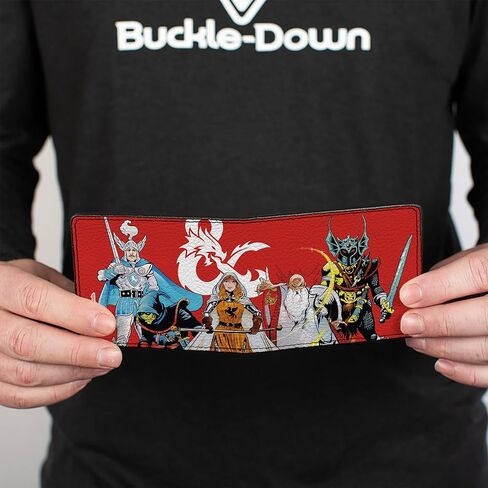 Buckle-Down Dungeons & Dragons Wallet, Bifold, Dungeons and Dragons Action Figure Group and Ampersand Red, Vegan Leather in Saudi Arabia