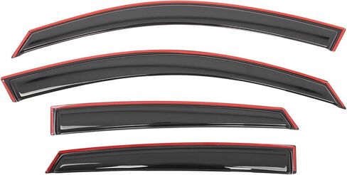 IKON MOTORSPORTS in Channel Window Visors Compatible with 2016-2021 Honda Civic Sedan 4-Door, Slim Style Acrylic Smoke Rain Guards, Side Window Wind Deflectors 4PCS in Saudi Arabia