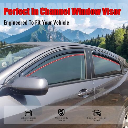 IKON MOTORSPORTS in Channel Window Visors Compatible with 2016-2022 Honda HR-V, Slim Style Acrylic Smoke Rain Guards, Side Window Wind Deflectors 4PCS in Saudi Arabia