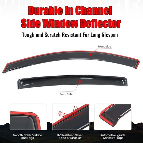 IKON MOTORSPORTS in Channel Window Visors Compatible with 2016-2022 Honda HR-V, Slim Style Acrylic Smoke Rain Guards, Side Window Wind Deflectors 4PCS in Saudi Arabia