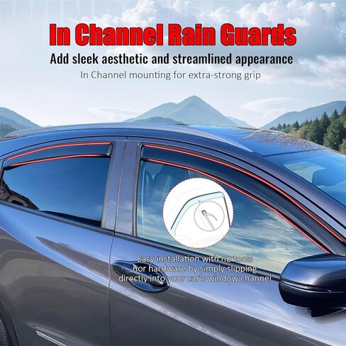 IKON MOTORSPORTS in Channel Window Visors Compatible with 2016-2022 Honda HR-V, Slim Style Acrylic Smoke Rain Guards, Side Window Wind Deflectors 4PCS in Saudi Arabia