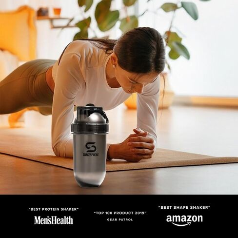 SHAKESPHERE Tumbler Tritan Protein Shaker Bottle and Smoothie Cup, 24 oz - Bladeless Blender Cup Purees Raw Fruit with No Blending Ball - Powder Mixer Shake Mixer for Pre Workout Gym (Clear Black) in Saudi Arabia