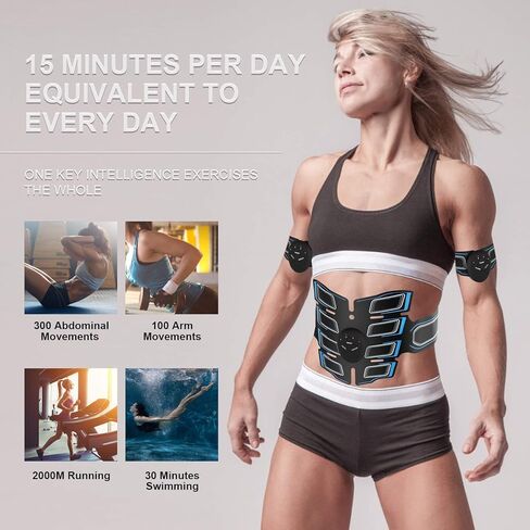 Kirlor Muscle Toner ABS Training Workout Belt Body Abdominal Toning Gear Waist Trimmer Ab Workouts Intelligent Portable Fitness Apparatus for Men Women Abdomen/Arm/Leg Home Office Exercise in Kuwait