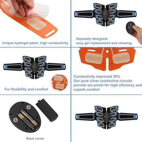 Kirlor Muscle Toner ABS Training Workout Belt Body Abdominal Toning Gear Waist Trimmer Ab Workouts Intelligent Portable Fitness Apparatus for Men Women Abdomen/Arm/Leg Home Office Exercise in Kuwait