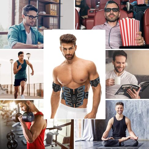 Kirlor Muscle Toner ABS Training Workout Belt Body Abdominal Toning Gear Waist Trimmer Ab Workouts Intelligent Portable Fitness Apparatus for Men Women Abdomen/Arm/Leg Home Office Exercise in Kuwait