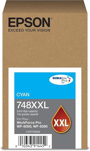 EPSON 748 DURABrite Pro Ink High Capacity Black Cartridge (T748XXL120) Works with WorkForce WF-6590, WF-8590, WF-6090, WF-8090 in Saudi Arabia