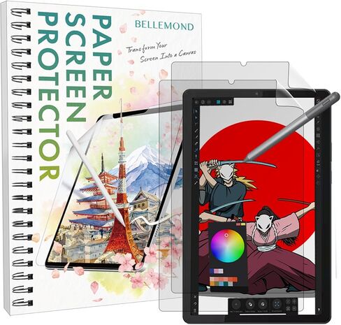 BELLEMOND - عبوتان - واقي شاشة ورقي مصنوع في اليابان مصنوع حصريًا لجهاز Lenovo Tab P12(2023) طبقة PET ذات سطح غير لامع مقاس 12.7 بوصة للكتابة والرسم - LNVTP12PL10 in Kuwait