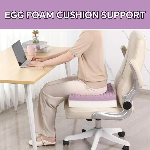BALAPET Double-Layer Egg Foam Crate Pad, High-Density Foam Support Egg Chair Cushion to Relieve Back, Seat Cushion Chair Accessories Pad for Office Recliner Wheelchair Home Car(18x16x4in) in Saudi Arabia
