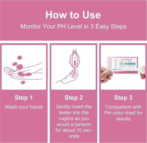شرائط اختبار درجة الحموضة المهبلية، مجموعة شرائط اختبار درجة الحموضة المهبلية الصحية الأنثوية لالتهاب المهبل البكتيري - 10 قطع in Kuwait