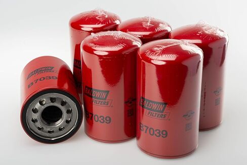 فلتر زيت التشحيم Baldwin B7039 Spin-On - 6 عبوات - 1½‑16 خيط، 4¼″ OD × 7⅜″ L - 9.8 ميكرون اسمي / 27 ميكرون مطلق - يستبدل Ford FL-1995، FL-1995A، F4TZ‑6731‑A، WIX51734، Fram PH3786، XG3786 in Saudi Arabia