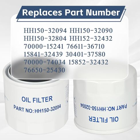 2 Pack Oil Filter HH150-32094 Compatible with Kubota BX2200 BX22 BX23 B20 B21 B26 ZD1211 B6100 B6200 B7100 Tractors in Saudi Arabia
