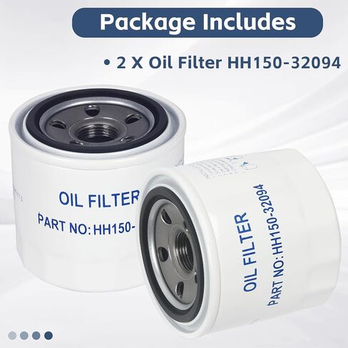 2 Pack Oil Filter HH150-32094 Compatible with Kubota BX2200 BX22 BX23 B20 B21 B26 ZD1211 B6100 B6200 B7100 Tractors in Saudi Arabia