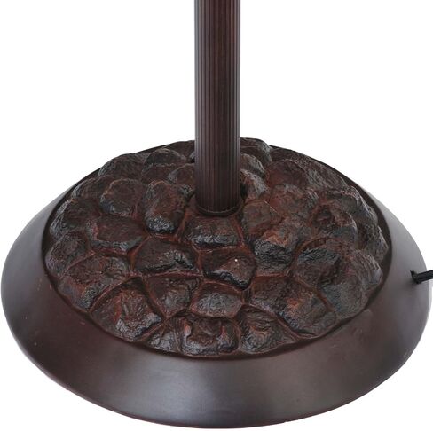Bieye L10768 Grape Tiffany Style Stained Glass Torchiere Floor Lamp with 14 inches Lampshade, Bird on Branch Base, 70.5 inches Tall in Saudi Arabia