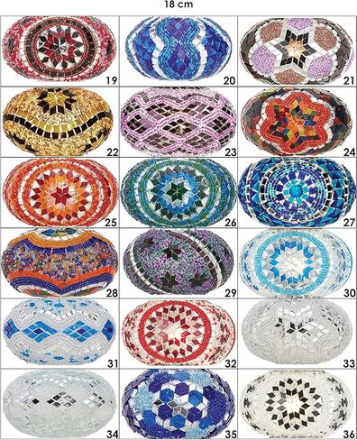 DEMMEX Turkish Moroccan Mosaic Floor & Table Lamp – Handmade Boho Tiffany-Style Light with 3 Large 7" Globes, Artisan Decor, 37" (95cm) Tall, Antique Brass Finish, North American Use (Customizable) in Kuwait