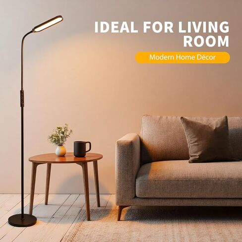 CRI95+ Floor Lamps for Living Room, 18W 3000LM Standing Lamp with 3 Color Temps, Gooseneck Adjustable Dimmable Lamp with Remote, Touch Control for Bedroom, Office, Tattoo Light in Kuwait