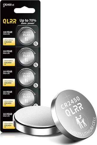 CR2450 بطارية 3V بطارية ليثيوم عملة خلية 5 حزمة، بطاريات طويلة الأمد CR2450 مفتاح السيارة عن بعد، الساعات، المفاتيح الرئيسية، الآلات الحاسبة، الألعاب الإلكترونية in Kuwait
