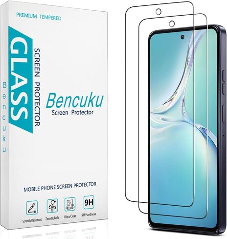 (2 Pack) HPTech Screen Protector Designed for Motorola Moto G Play (2024) Tempered Glass, 9H Hardness, Anti Scratch, Bubble Free, Case Friendly in Saudi Arabia