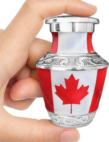 Canadian Maple Leaf Keepsake Cremation Urn for Human Ashes – Memorial Tribute Honouring The True North Strong and Free – Small Sharing Urn for Men or Women in Saudi Arabia