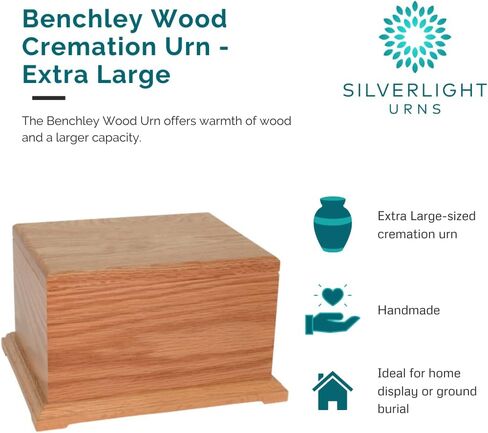 جرة خشبية للرماد من بينشلي - جرة صندوق خشبية كبيرة الحجم للبالغين، دفن أرضي، جرة حرق تذكارية للمنزل أو الجنازة in Kuwait