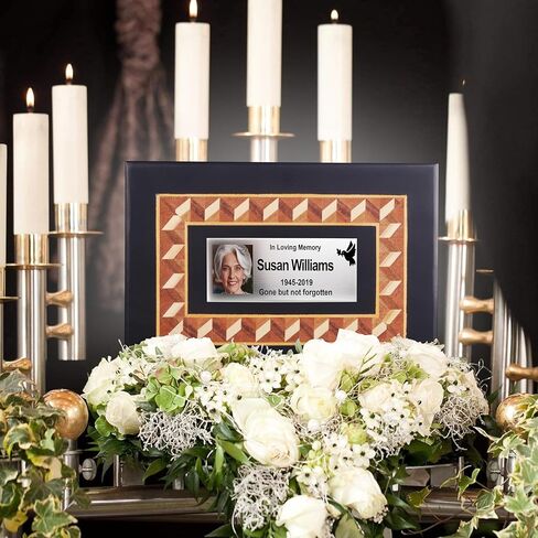 جرة حرق جثث كبيرة من ZIYA لرماد الإنسان والذكور البالغين - صندوق جرة خشبية تذكارية ونعش للرجال والنساء - جرة دفن للبالغين - تصميم حدود سوداء جرة مزخرفة كبيرة للأب والأم in Kuwait