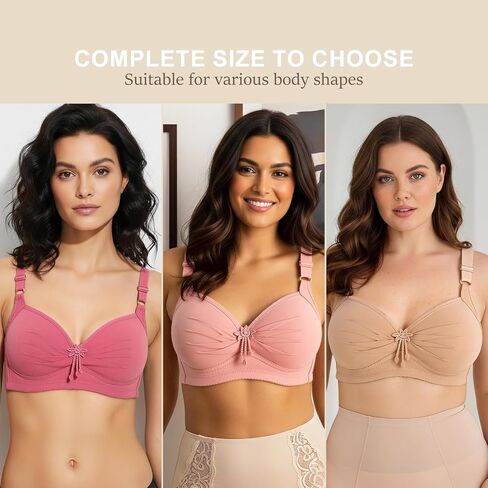 3PCs Wireless Bras for Women - Ultra Comfort Seamless Full Coverage Large Bust, Non Padded Comfy Support Everyday Bra in Saudi Arabia