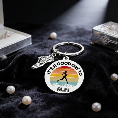 Gifts for Runners Women Men,Track and Field Running Keychain,Cross Country Running Gifts for Men and Women Marathon Runner,Cool Running Shoes Key Chain Charm for Car Keys Purse Handbag Backpack Bag in Kuwait