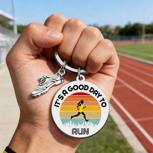 Gifts for Runners Women Men,Track and Field Running Keychain,Cross Country Running Gifts for Men and Women Marathon Runner,Cool Running Shoes Key Chain Charm for Car Keys Purse Handbag Backpack Bag in Kuwait
