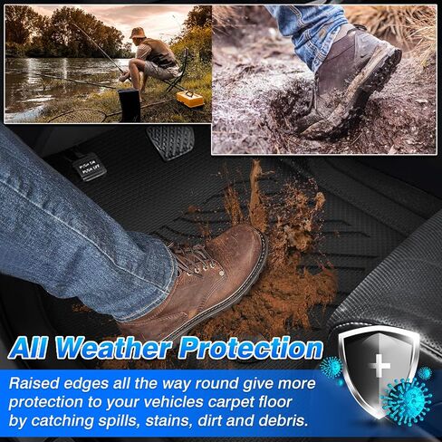 F250 Floor Mats - Car Mats for Ford F250 F350 1999-2007 (Only for Crew Cab) Super Duty, All Weather Floor Mat for F350 Accessories, Heavy Duty Rubber Mats, Car Accessories in Saudi Arabia