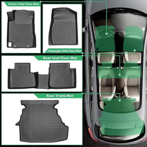 Floor Mats & Cargo Liner for Toyota Camry 2002 2003 2004 2005 2006, ONLY Sedan, Front Rear Mats Custom All Weather Protection TPE, Anti-Slip Floor Mats Camry Accessories in Saudi Arabia