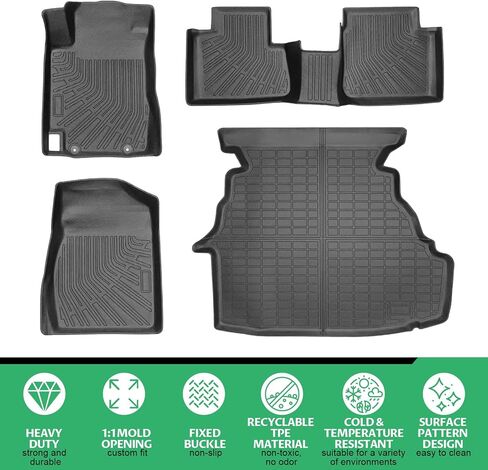 Floor Mats & Cargo Liner for Toyota Camry 2002 2003 2004 2005 2006, ONLY Sedan, Front Rear Mats Custom All Weather Protection TPE, Anti-Slip Floor Mats Camry Accessories in Saudi Arabia