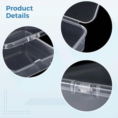 5PCS Mini Clear Plastic Jewelry Boxes, Storage Box with Lid, Small Storage Containers, Travel Case for Beads, Small Items, Cards, Jewelry, Earring, Crafts, Hardware, 4.5 x 3.3 x 1.1 Inches in Kuwait