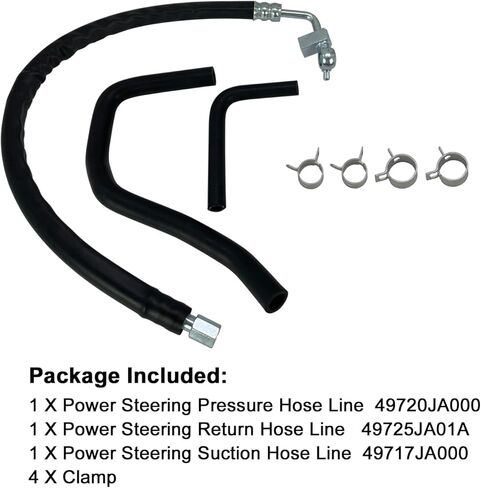 49725JA01A Power Steering Return Hose Line 49717JA000 Suction Hose Line and 49720JA000 Pressure Hose Line Set Fit For 2007-2012 Nissan Altima L4 2.5L in Kuwait