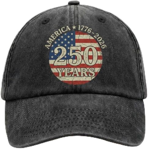 أمريكا 250th الذكرى قبعة بيسبول 1776-2026 خمر غسلها القطن قبعة وطنية قابل للتعديل أبي قبعة in Saudi Arabia