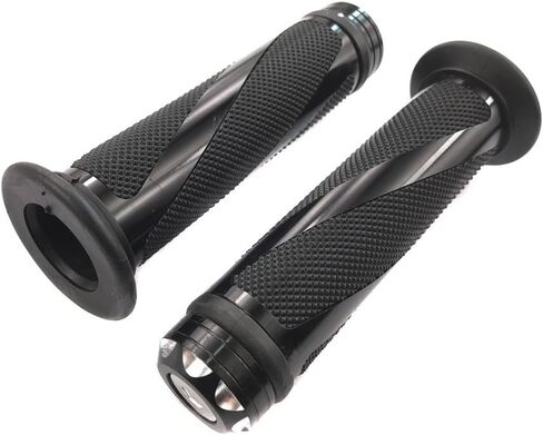 MYK Powersports Grips Universal fit Aluminum and Soft Rubber Motorcycle Grip Set for 7/8 inches (22mm) Handlebar, Black in Saudi Arabia