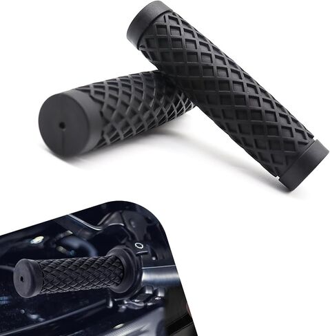 2 PCS Dirt Bike Grips, 7/8" 22mm Non-Slip Rubber Motorcycle Handlebar Grips, Bike Handlebar Aluminum Alloy Single Side Lock-On Grip Sleeve, Universal for Motorcycles & Bicycles (Black) in Kuwait