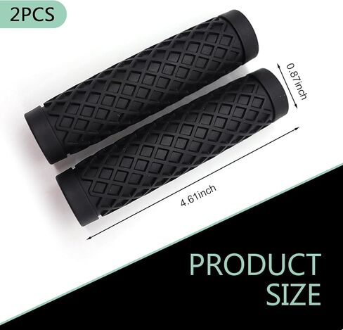2 PCS Dirt Bike Grips, 7/8" 22mm Non-Slip Rubber Motorcycle Handlebar Grips, Bike Handlebar Aluminum Alloy Single Side Lock-On Grip Sleeve, Universal for Motorcycles & Bicycles (Black) in Kuwait