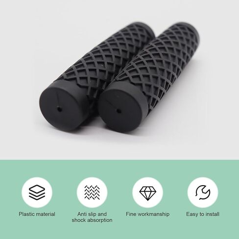 2 PCS Dirt Bike Grips, 7/8" 22mm Non-Slip Rubber Motorcycle Handlebar Grips, Bike Handlebar Aluminum Alloy Single Side Lock-On Grip Sleeve, Universal for Motorcycles & Bicycles (Black) in Kuwait