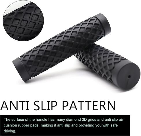 2 PCS Dirt Bike Grips, 7/8" 22mm Non-Slip Rubber Motorcycle Handlebar Grips, Bike Handlebar Aluminum Alloy Single Side Lock-On Grip Sleeve, Universal for Motorcycles & Bicycles (Black) in Kuwait