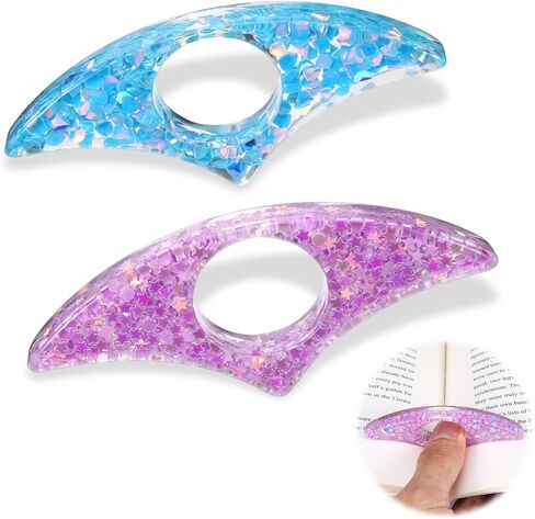 Thumb Book Page Holder 2PCS Book Page Holders for Reading Glitter Diamond Dotting Handmade Personalized Flower Plastic Books Opener Holder Thumb Meaningful Gifts for Lovers Teachers Students in Saudi Arabia