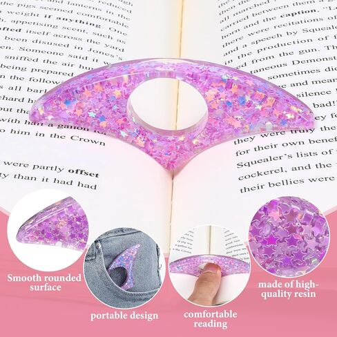 Thumb Book Page Holder 2PCS Book Page Holders for Reading Glitter Diamond Dotting Handmade Personalized Flower Plastic Books Opener Holder Thumb Meaningful Gifts for Lovers Teachers Students in Saudi Arabia