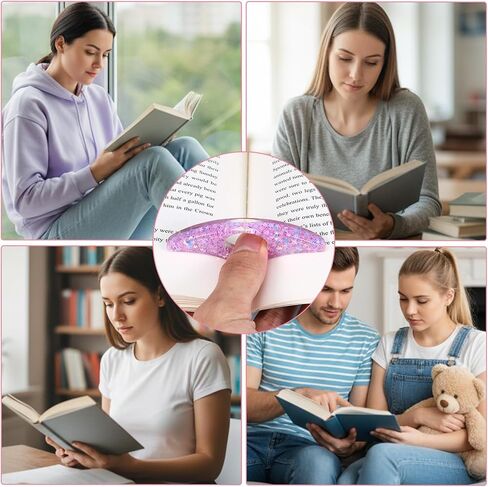 Thumb Book Page Holder 2PCS Book Page Holders for Reading Glitter Diamond Dotting Handmade Personalized Flower Plastic Books Opener Holder Thumb Meaningful Gifts for Lovers Teachers Students in Saudi Arabia