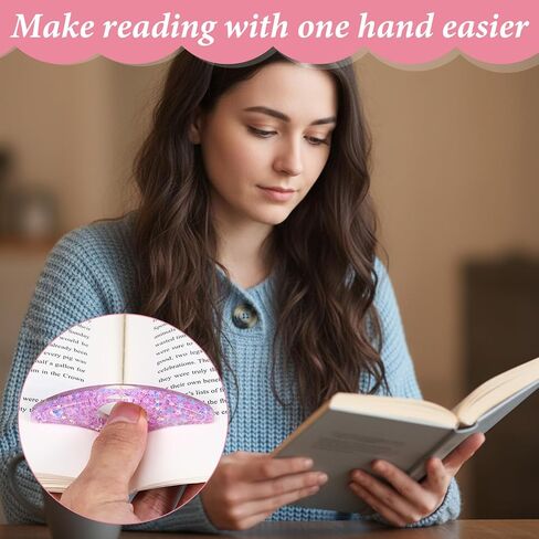 Thumb Book Page Holder 2PCS Book Page Holders for Reading Glitter Diamond Dotting Handmade Personalized Flower Plastic Books Opener Holder Thumb Meaningful Gifts for Lovers Teachers Students in Saudi Arabia