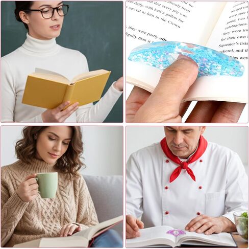 Thumb Book Page Holder 2PCS Book Page Holders for Reading Glitter Diamond Dotting Handmade Personalized Flower Plastic Books Opener Holder Thumb Meaningful Gifts for Lovers Teachers Students in Saudi Arabia