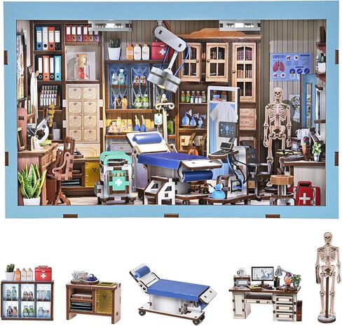 Book Nook Kit, LED 3D Wooden Puzzle with Dust Cover, 460 Wooden Pieces, DIY Bookshelf Insert Decor Gifts for Book Lovers (Sewing Room) in Saudi Arabia