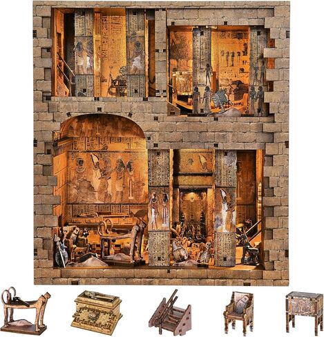 Book Nook Kit, LED 3D Wooden Puzzle with Dust Cover, 460 Wooden Pieces, DIY Bookshelf Insert Decor Gifts for Book Lovers (Sewing Room) in Saudi Arabia