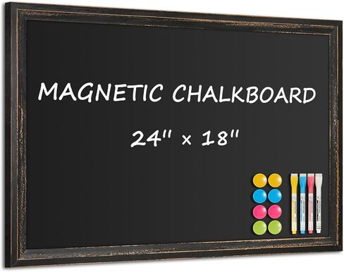 Rustic Wood Framed Chalkboard, 36" x 24" Wall-Mounted Blackboard for Kitchen, Restaurant Menu, Office & Home Décor in Kuwait