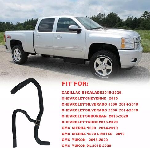 23126444 Radiator Outlet Hose Fit For Cadillac Escalade, Chevy Cheyenne, Silverado, Suburban, Tahoe, GMC Sierra 1500, Yukon, Yukon XL, Black in Saudi Arabia